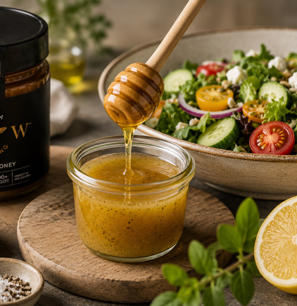 Manuka-Honig-Dressing für Salate